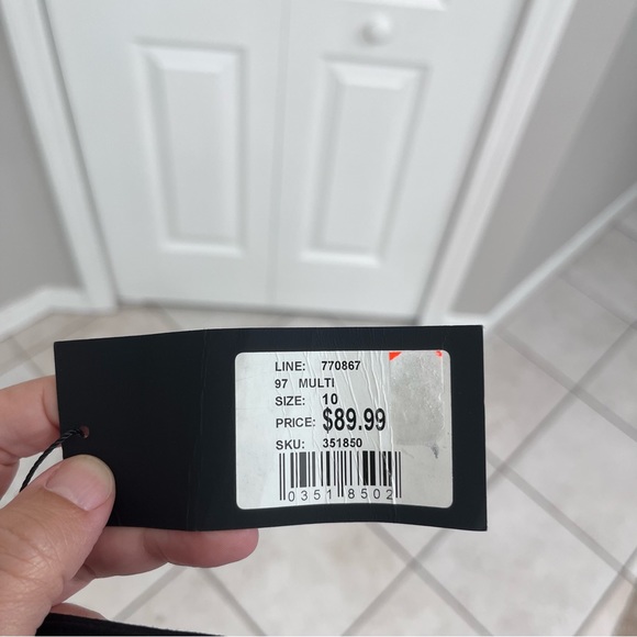 NWT Portmans womens geometric print asymmetrical skirt white 10 cyberpunk - Picture 5 of 6